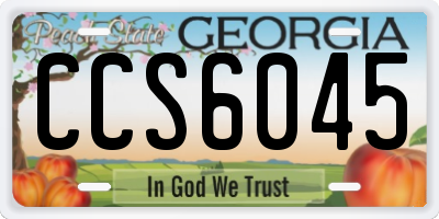GA license plate CCS6045