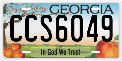 GA license plate CCS6049
