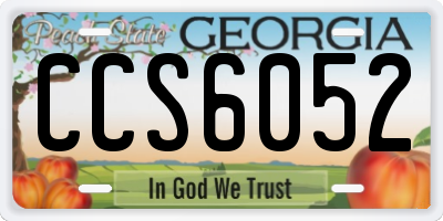 GA license plate CCS6052