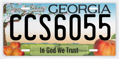 GA license plate CCS6055