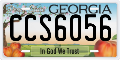 GA license plate CCS6056