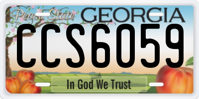 GA license plate CCS6059