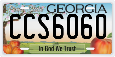GA license plate CCS6060