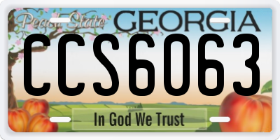 GA license plate CCS6063