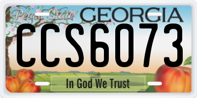 GA license plate CCS6073