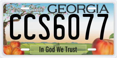GA license plate CCS6077