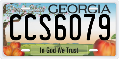 GA license plate CCS6079