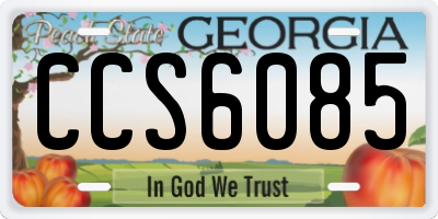 GA license plate CCS6085