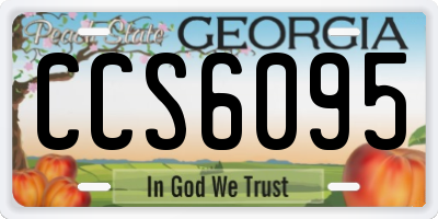 GA license plate CCS6095