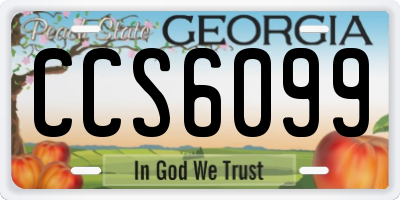 GA license plate CCS6099