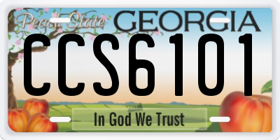 GA license plate CCS6101