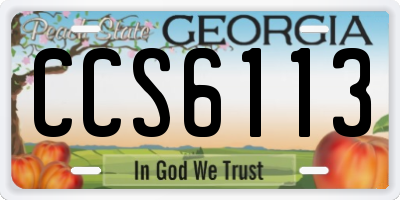 GA license plate CCS6113