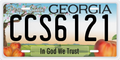GA license plate CCS6121