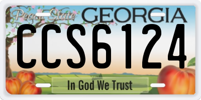GA license plate CCS6124