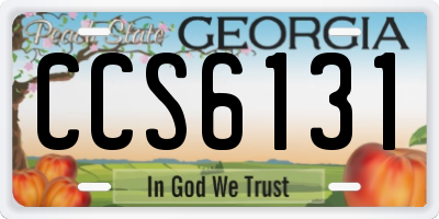 GA license plate CCS6131