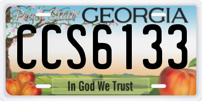 GA license plate CCS6133