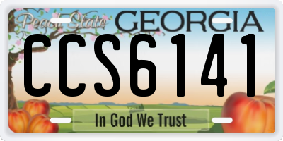 GA license plate CCS6141