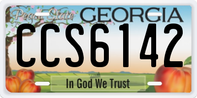 GA license plate CCS6142