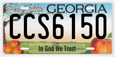 GA license plate CCS6150