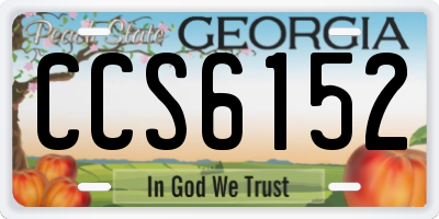 GA license plate CCS6152