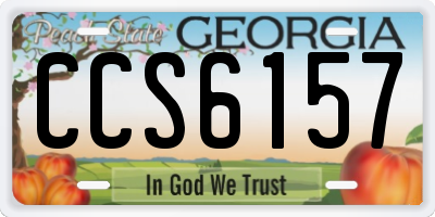 GA license plate CCS6157