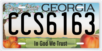 GA license plate CCS6163