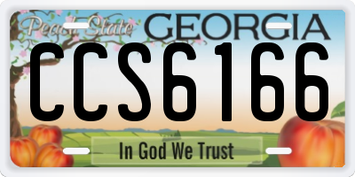 GA license plate CCS6166
