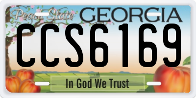 GA license plate CCS6169