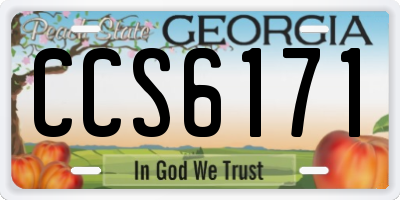 GA license plate CCS6171