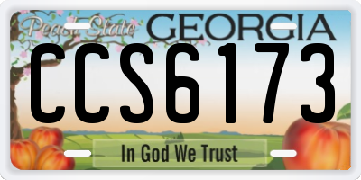 GA license plate CCS6173