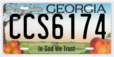 GA license plate CCS6174