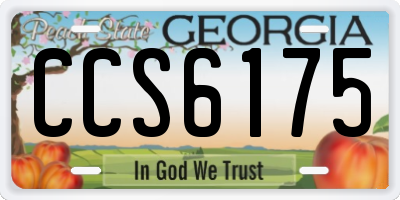 GA license plate CCS6175