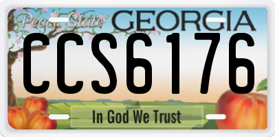 GA license plate CCS6176