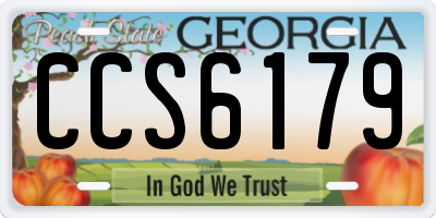 GA license plate CCS6179