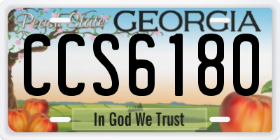 GA license plate CCS6180