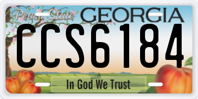 GA license plate CCS6184