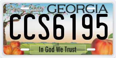 GA license plate CCS6195