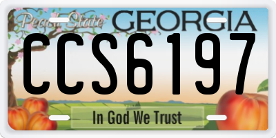 GA license plate CCS6197
