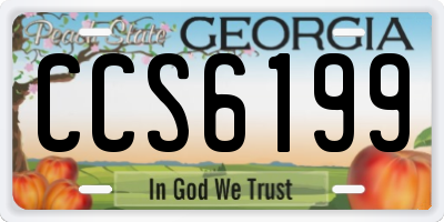GA license plate CCS6199