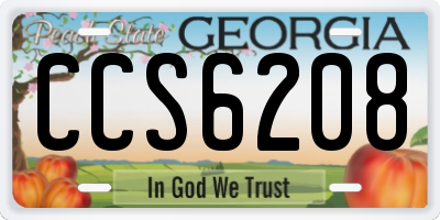 GA license plate CCS6208