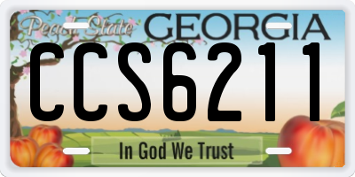 GA license plate CCS6211
