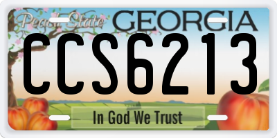 GA license plate CCS6213