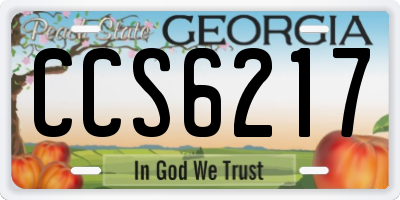 GA license plate CCS6217