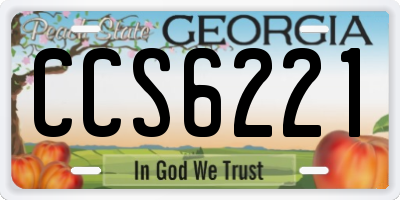 GA license plate CCS6221
