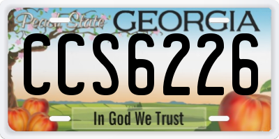 GA license plate CCS6226