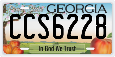 GA license plate CCS6228