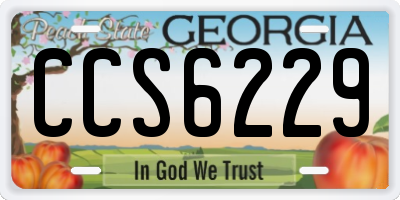 GA license plate CCS6229
