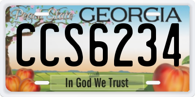 GA license plate CCS6234