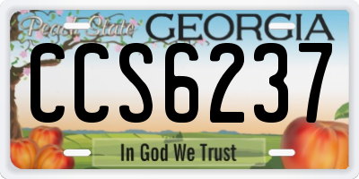 GA license plate CCS6237