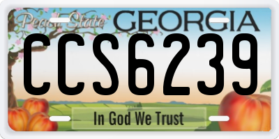 GA license plate CCS6239